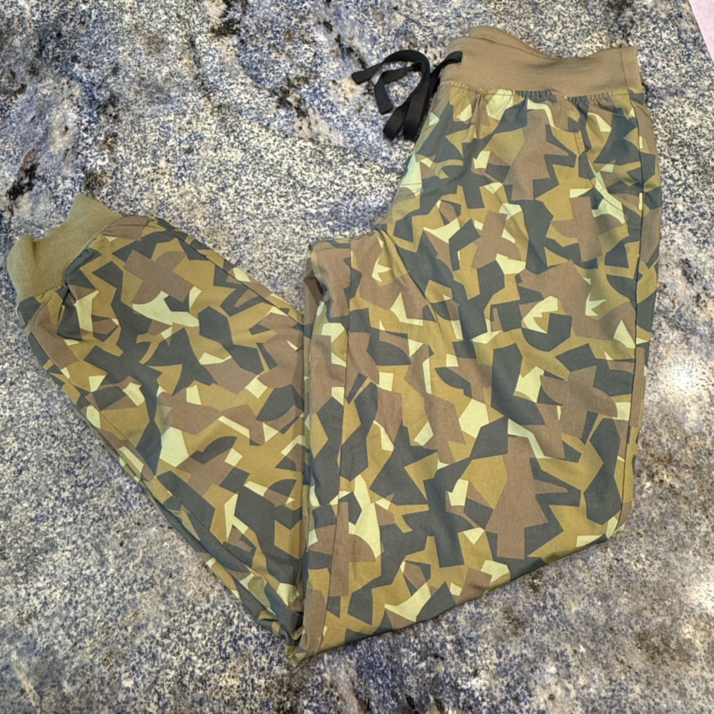 Figs Women's Camo Joggers - Olive Green and Brown - Picture 3 of 8
